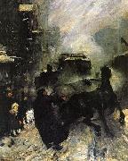 George Wesley Bellows Steaming Streets oil